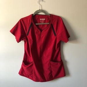 Performance Sport Red Scrub Top